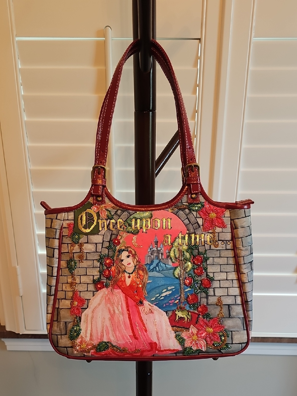 Isabella Fiore Rare Once Upon A Time Red Illustrated Tote Bag